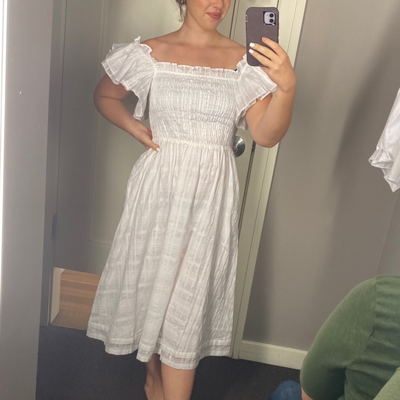 NWT: Banana Republic Smocked Ruffle Midi Dress - Picture 3 of 7